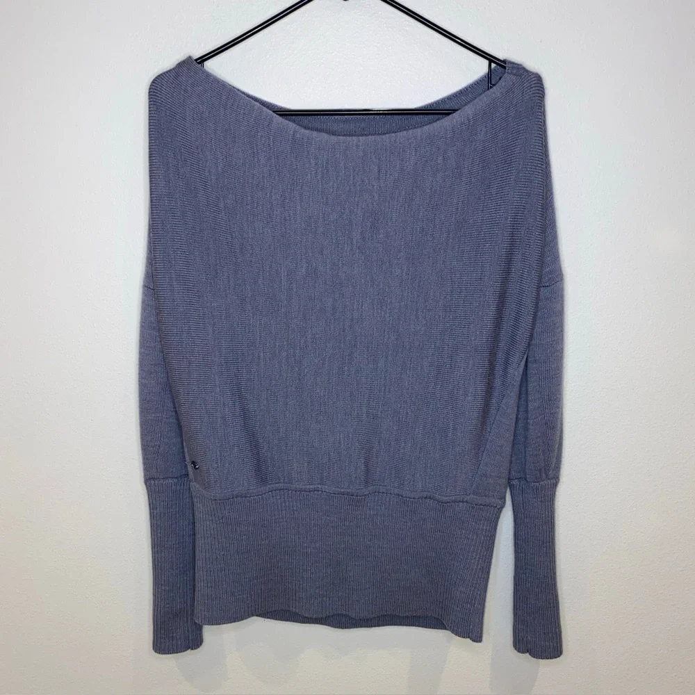 Lululemon Sattva SweaterHeathered Arctic Grey Merino Wool‎ MSRP $148